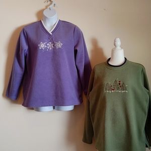 Two Croft & Barrow XL fleece tops
